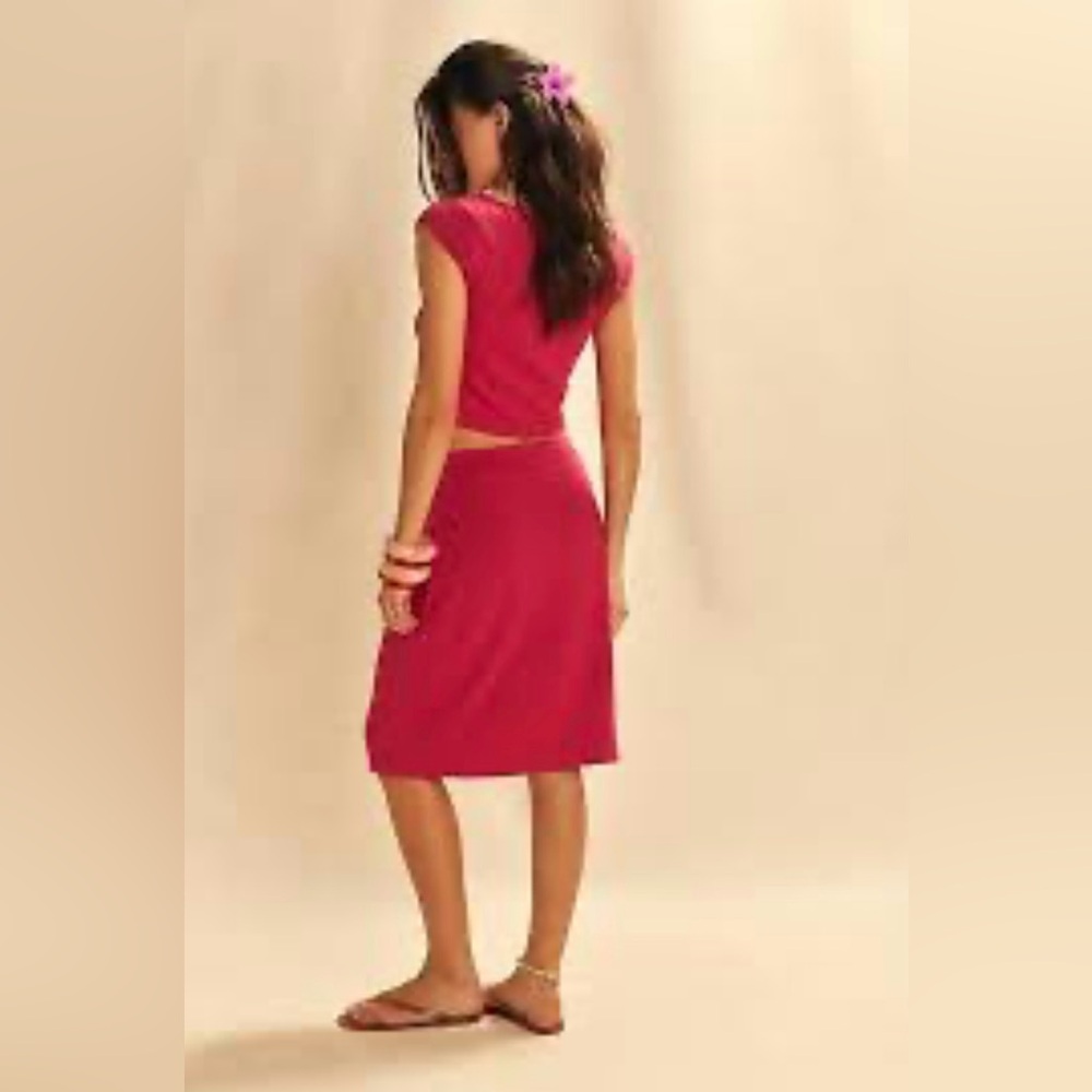 Free People Good Feels Top & Skirt Set In-Love Potion - Picture 4 of 5